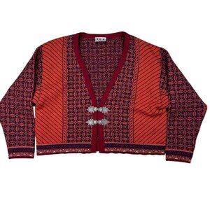 Vintage ODA of Norway Norwegian Wool Knit Cardigan Sweater Hardware Cottage